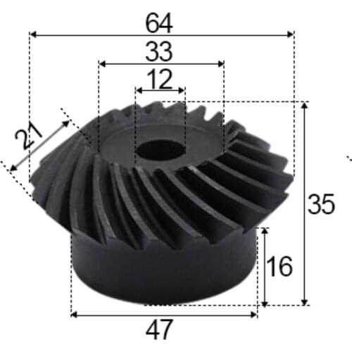 2pcs 3M-20Teeths Inner Hole: 12mm Precision Spiral Bevel Gear Spiral Bevel Gear