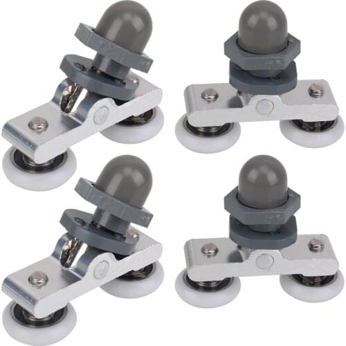 4Pcs Shower Door Double Wheels/Runners/Rollers Bathroom Glass Sliding 19-27mm Replacement Sliding Door Hanging Round Door Roller