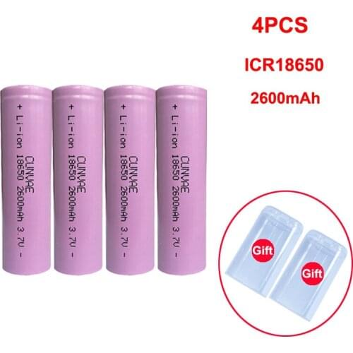 18650 NCR18650B ICR18650 Rechargeable Li-ion battery 3.7V 2600mAh For Flashlight batteries + Storage box Russian warehouse