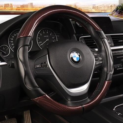 PU Leather+Carbon Fiber Car Steering Wheel Cover for BMW X1 X2 X3 X4 E84 F84 F39 E83 F25 G01 F97 F26 G02 F98 Auto Accessories