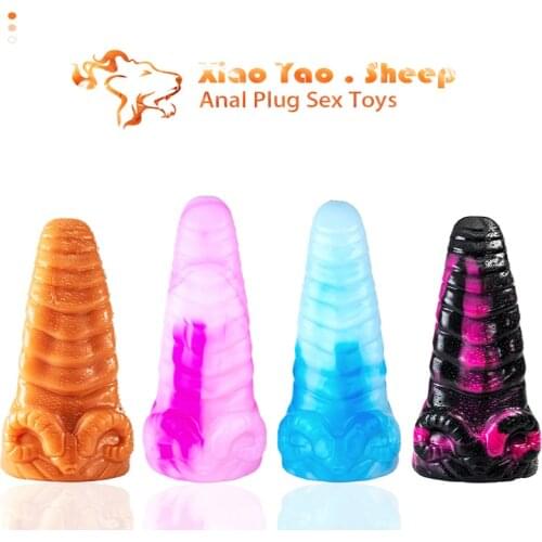 Sheep Horns Anal Butt Dildos Anus Sex Toys For Women Man Gay Anal Beads Large Sex Tools Anal Prostate Massage Fake Dick Dildos