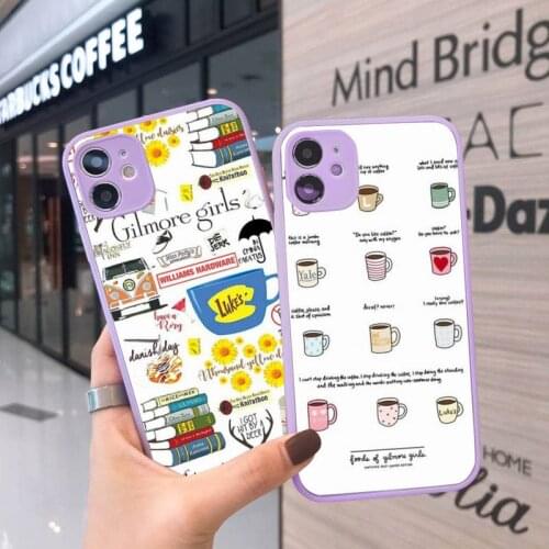Gilmore Girls Coffee Quote Phone Cases Matte transparent For Purple iPhone 12 Mini 11 Pro XR XS Max 7 8 Plus X Back Cover