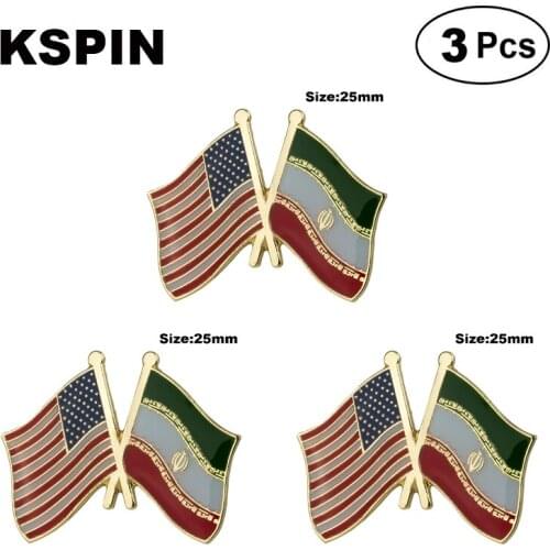 U.S.A. & Iran Frendship Lapel Pin Brooches Pins Flag badge Brooch Badges