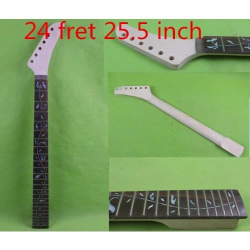 Maple Guitar Neck 24 fret. 25.5 inch flower Inlay Rosewood Fretboard xj4