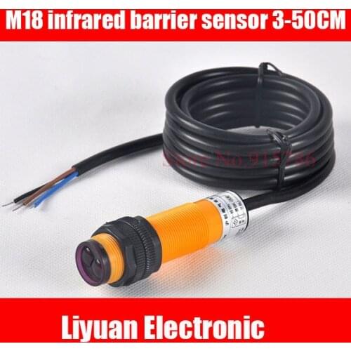 M18 infrared barrier sensor / DC5V infrared photoelectric switch / photoelectric switch diffuse sensor 3-50CM for robot
