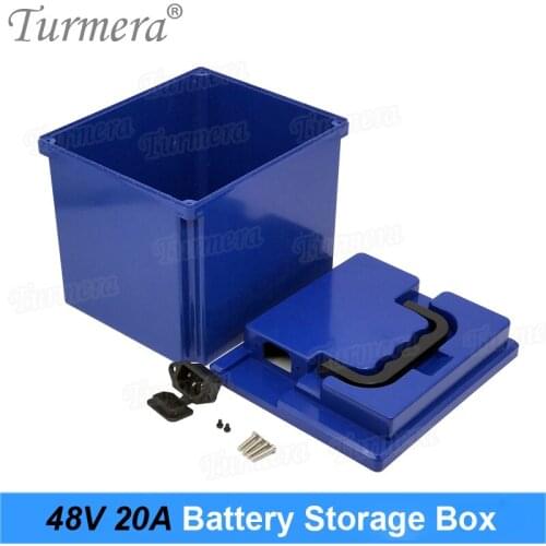 Turmera 48V 20Ah Electric Bike Battery Storage Box Empty with Handheld can Build 112 Pieces 18650 Li-ion Batteries for 13S8P Use