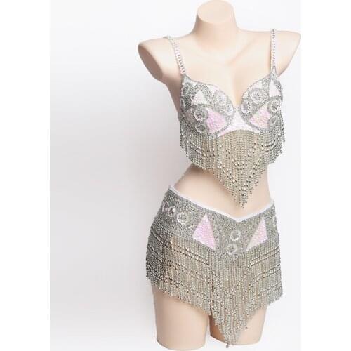 New Rich Tassel Belly Dance Costume Sexy Belly dance Set Carnival Belly dance Clothing Club Night Performance Wear BRA Belt