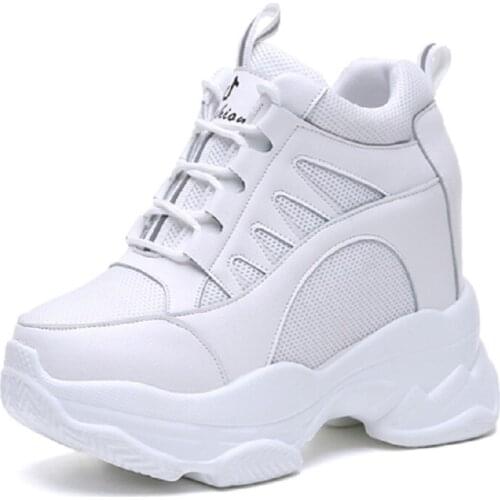 Autumn White Trendy Breathable Shoes Women Chunky Sneakers Women Platform shoes Basket Femmes Height Increase Casual Sneakers