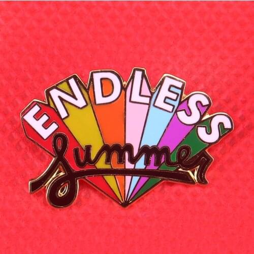 Endless Summer Rainbow Colors Brooch Funny Sun Beach and Surf Time Pin Add More Flair for Summer Lovers