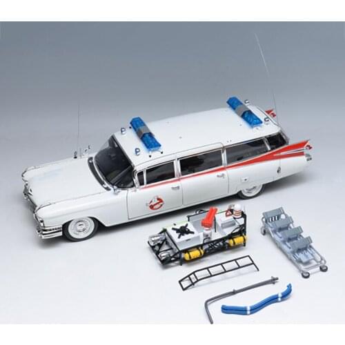 Diecast 1/18 Scale Model Cars Ghost Busters Ghost Death Team Metal Gift Vehicle for Adult Collection Gifts Toys Boutique