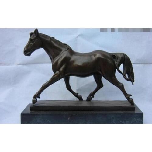 Copper Sculpture Art statue base of Marble Crafts Mustang Decorate