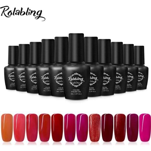 Rolabling Gel Nail Polish Top Base Coat Glue 6ML UV Gel Lacquer Nail Art Soak Off Varnish Glue Nail Gel Polish Manicure Polish
