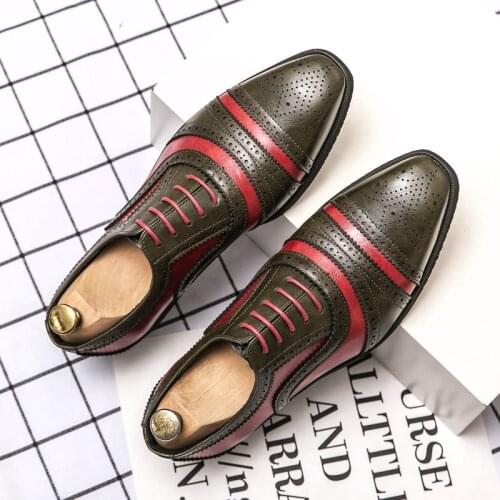 Mens Casual Leather Shoes Fashion Trend 2020 Shoes Mens Italian Leather Piergitar Men Stylish For Male Summer Skin Black