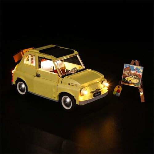 Led Lighting Kit for Creator Fiat 500 Model Car 10271 Building Blocks Toys(Not Include LED Lego Set)