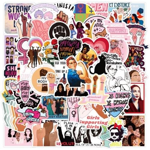 10/30/50PCS Feminist Supporting Women Girl Stickers Cool Decal Luggage Guitar Laptop Graffiti Waterproof Cool Sticker Kid Toys