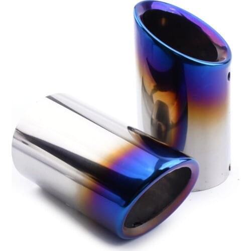2pcs Grilled Blue Muffler Exhaust Tail Pipe Tip Fit For BMW 3 Series E90 E92 325i 328i