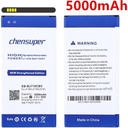 New chensuper 2019 Newest 5000mAh EB-BJ710CBC Battery for Samsung 2016 Edition J7 SM-J7109 J7108 J7008 J7009 J700F