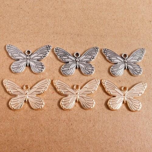 10pcs 30*19mm Metal Alloy Butterfly Charms for DIY Making Bracelets Pendants Necklaces Handmade Craft Jewelry Accessories