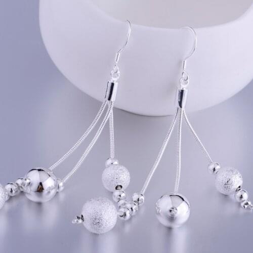 Pendant shiny graceful silver plated earrings 925 jewelry for women silver earrings FHOPAMSX