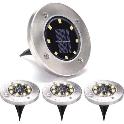 8LED Solar Stainless Steel Underground Lights Outdoor Plug-in Courtyard Garden Lawn Lights Street Lights Waterproof