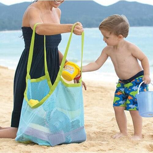 Children Sand Away Protable Mesh Bag Kids Beach Toys Clothes Towel Bag Baby Toy Storage Sundries Bags Women Cosmetic Makeup Bags