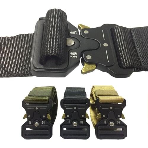 Tactical Military Nylon Belt Metal Buckle Style Army Outdoor Survival Training Hunting Mens Multifunctional Metal Buckle Belt