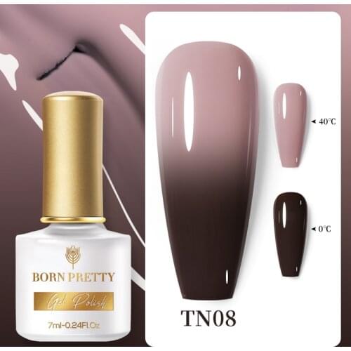 BORN PRETTY 6ml Thermal Glitter Soak Off UV Gel Nail Polish Temperature Color-changing Varnish Gel Nail Art