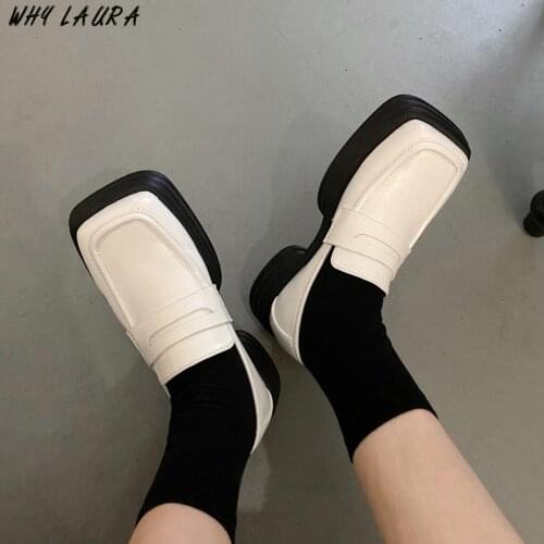 2021 spring fall casual shoes women comfortable soft platform shoes women loafers women retro shoes