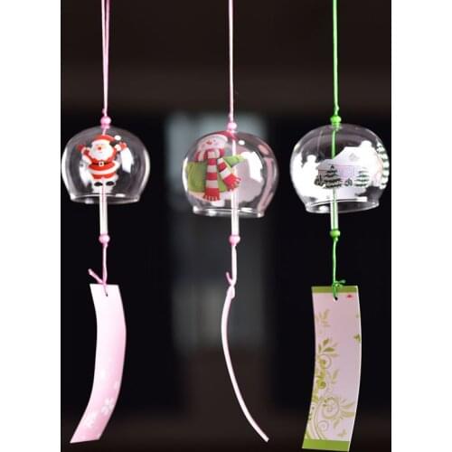 Christmas Japan Style Decor Glass Hanging Wind Chime Blessing Girls Home Decoration Accessories Crafts Wind Bells Office Pendant