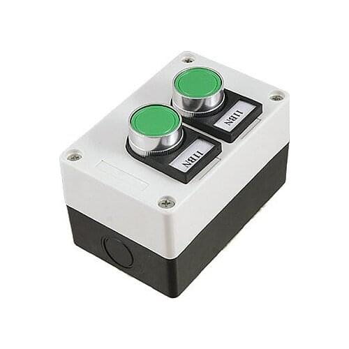 Green Cap NO NC Contact Momentary Push Button Station Dqsmj