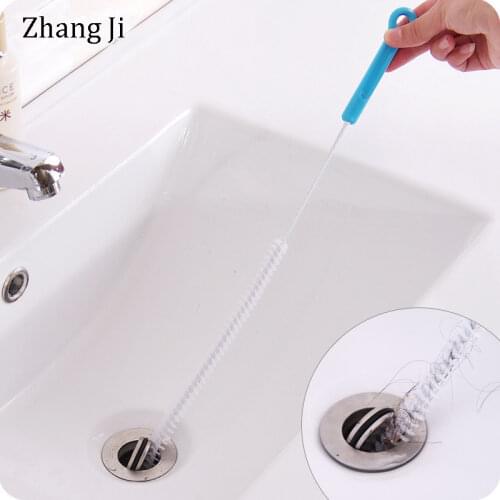 Zhang Ji Sewer Cleaning Brush 71cm Flexible Kitchen Bathroom Sink Pipe Cleaner Hair Removal Tools Steel Dredge sewers PP handle