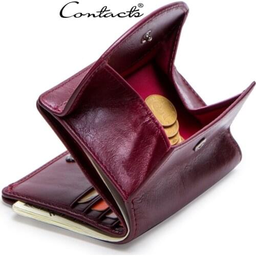 Womens Leather Wallet Fashion First Layer Cowhide Leather Lady Wallet Leather Multifunctional Small Card Holder