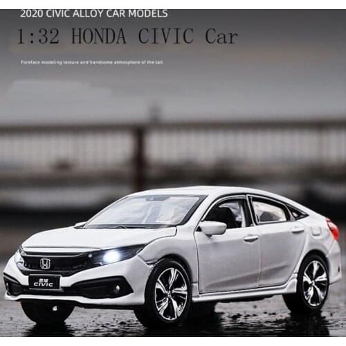 1:32 Scale HONDA CIVIC Metal Alloy Diecast Car Model Miniature With Sound Light Model For Children Gifts Original Box