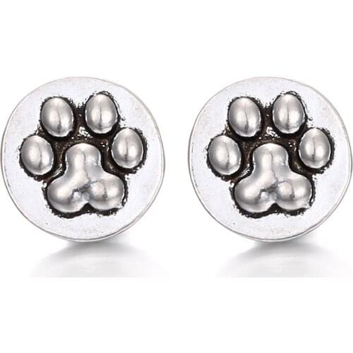 10Pcs/lot Small 12mm Mini Paw Snap Button Interchangeable Button Jewelry Ginger Snap Jewelry Free Shipping
