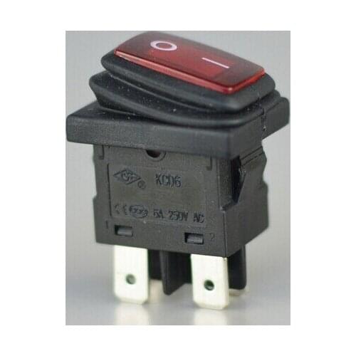 10 PCS On/Off Mini Rocker Switch 6A 220V IP65 waterproof switch 6A 4 foot red 220V
