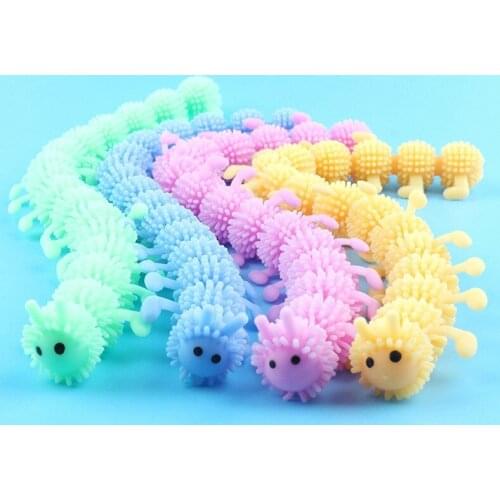 16 Knots Caterpillar Relieves Stress Toy Physiotherapy Releases Stress Squeeze Toys Relief Sensory Fidget Tool Cute Kids Adults