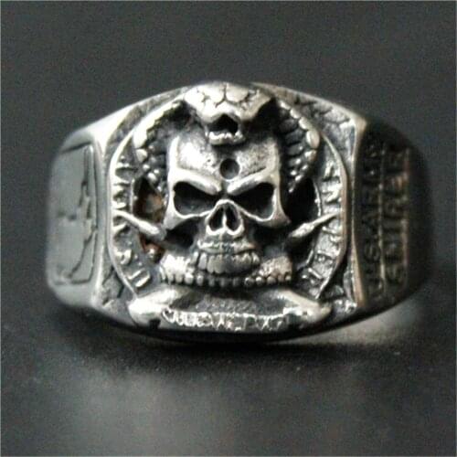 2pcs/lot size 7-13 US Army Ring 316L Stainless Steel Jewelry Fashion Band Party Skull Ring