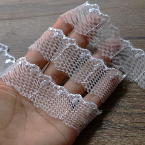 2 yard de encaje blanco elegante Corazón de caramelo hecho a mano costura Patchwork DIY artesanías de boda ropa de poliéster