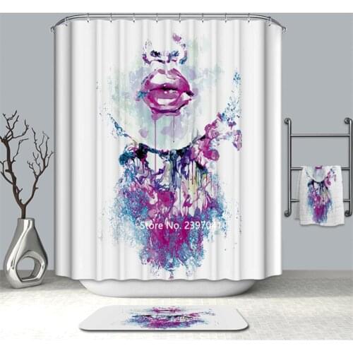 3D Retro Nostalgic Fashion Modern City Oil Painting Shower Curtain Bathroom Partition Waterproof and Mildew Proof Belt Hook