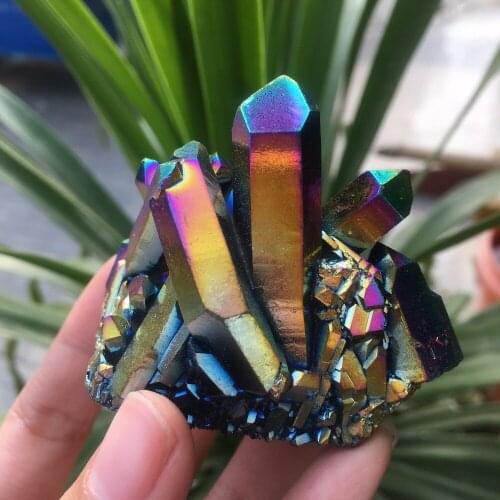 80g Natural beauty of electroplated metallic stone flowers