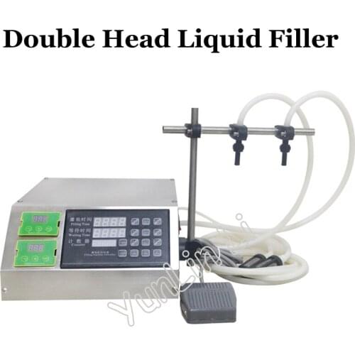 2 Heads Liquid Perfume Water Juice Essential Oil Electric Digital Alcohol Control Pump Liquid Filling Machine 2-4000ml