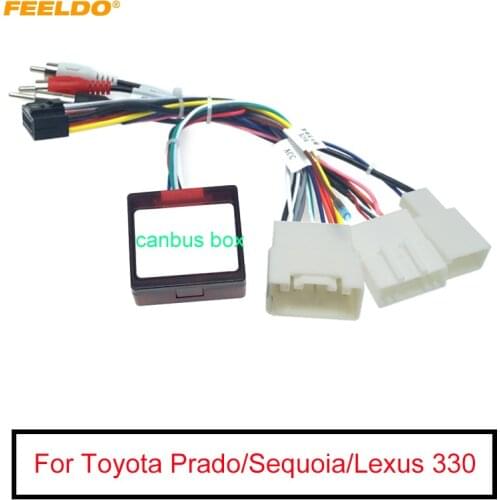 Car Audio DVD Player 16PIN Android Power Cable Adapter With Canbus Box For Toyota Prado/Sequoia/Lexus 330/350 Wiring Harness