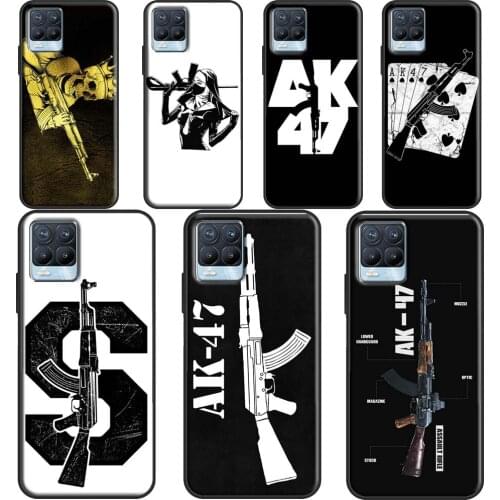 AK47 Gun For OnePlus 9 Pro 8 Pro 8T 9R Case For Realme GT Neo 6 7 i 8 Q3 Pro C21 C15 C11 C3 Coque