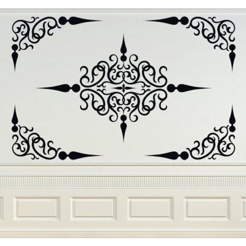 Decorative Scroll Panel, Ceiling Medallion, Swirl Decal, Corner Decal, Wrought Iron, Vinyl Sticker, Wall Art, Home, A13-050