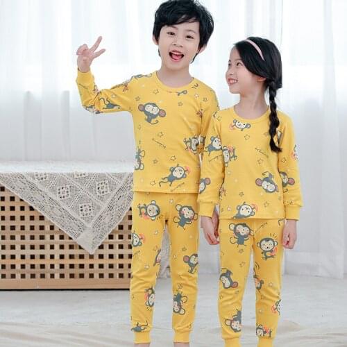 Kids Pajamas Sets Girls Lovely Night Suit Children Cartoon Sleepwear Pyjamas Kids Cotton Baby Boy Nightwear 2-13Y Teens Clothes