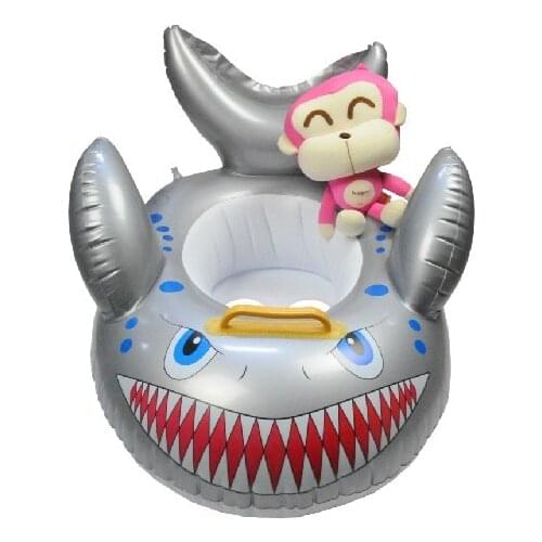 [ Funny] Seat Float shark Swimming Pool Accessories Plastic Kids Children Pool Inflatable Swimming Circle baby catoon boat toy