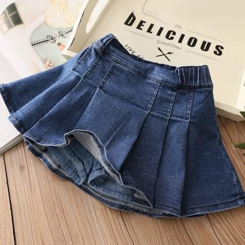 Baby Denim Dress 2021 Summer New Girls Childrens Clothing Children Short Culottes