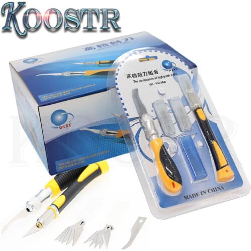 Engraving Hobby Knives with 13pcs+2PC Blade Non-Slip Metal Handle Scalpel Knife Wood Paper Cutter Craft Knives DIY Hand Tools