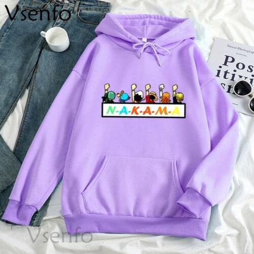 Japanese Style Anime Hoodies Nakama Graphic Print Hooded Sweatshirt Harajuku Cartoon Manga Luffy Winter Clothes Woman Hoody