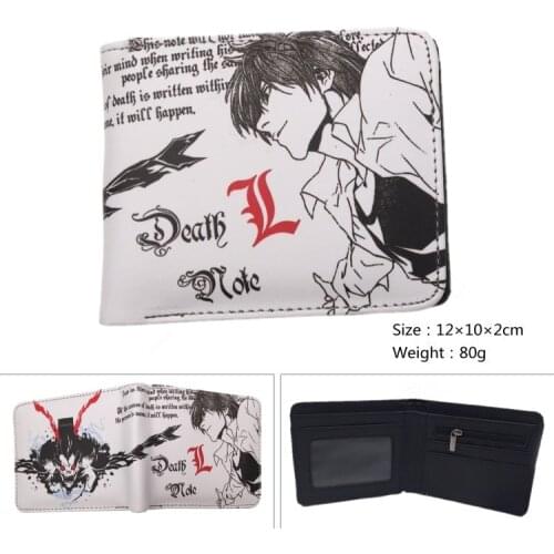 Anime Death Note Wallet Mens Credit Card Holder Wallet Bifold ID Cash Coin Purse Clutch Cartoon Pattern women wallets